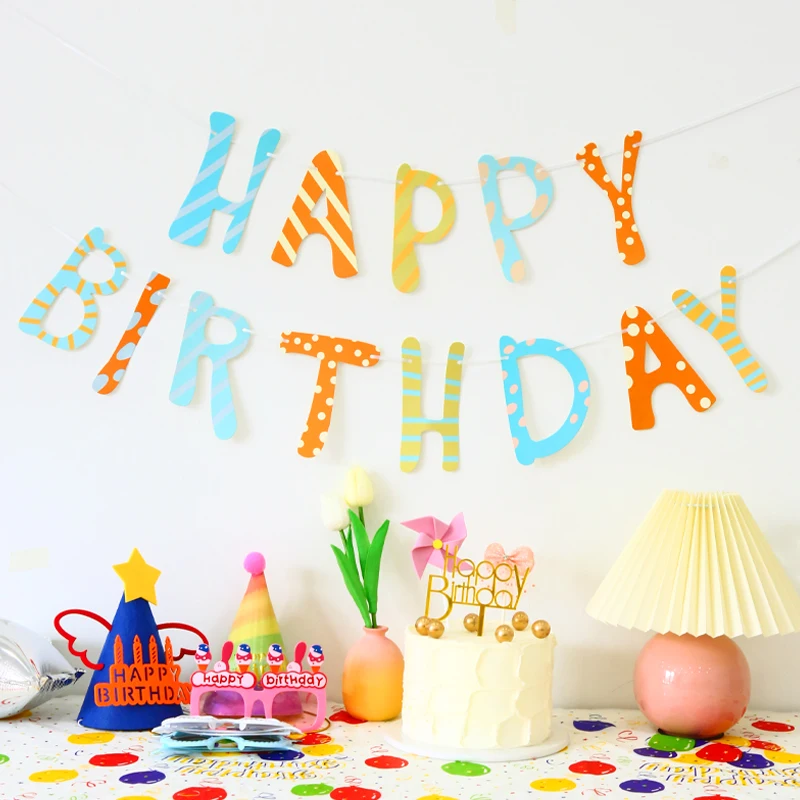 Description Picture 5 of itemColorful Happy Birthday Banner Macaron Dinosaur Astronaut Birthday Flag Birthday Baby Shower Decoration Bunting Garland Flags