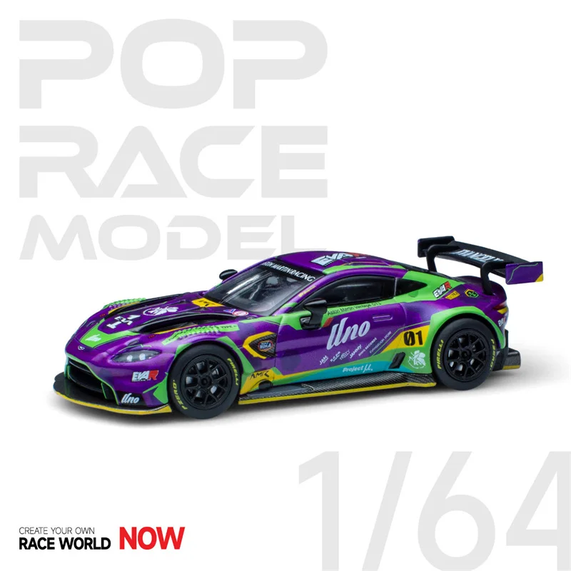 NSX GT3 RHD Right Hand Drive #202 EVA RT Test Type 01 Purple with Graphics  1/64 Diecast Model Car Pop Race PR640034