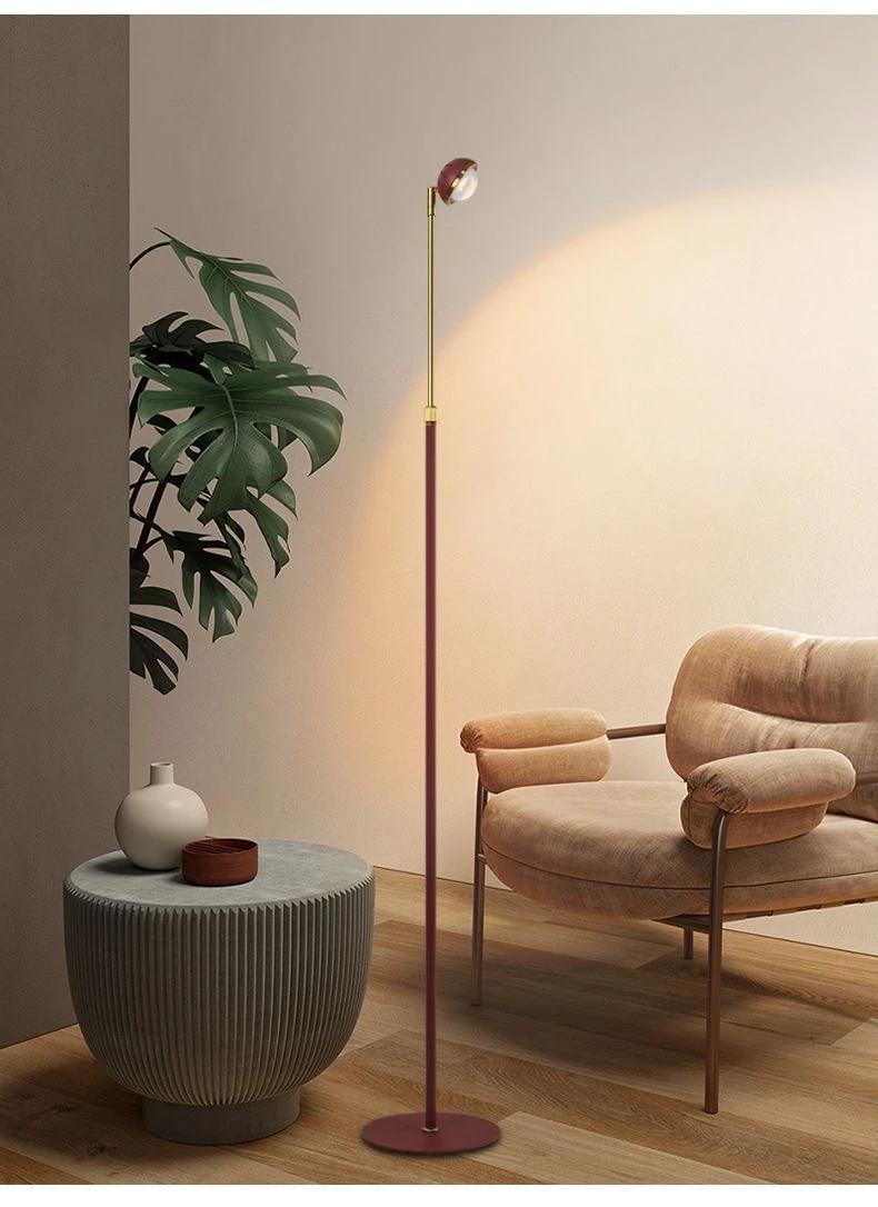Nordic Simple Red Tall Cob Floor Lamp detail