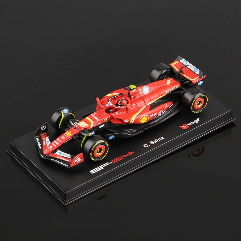 Bburago 1:43 2024 F1 Alloy Car Model Formula Racing Die Cast Toy SF24 RB20 W15 MCL38 Red Bull Mercedes New Season 5