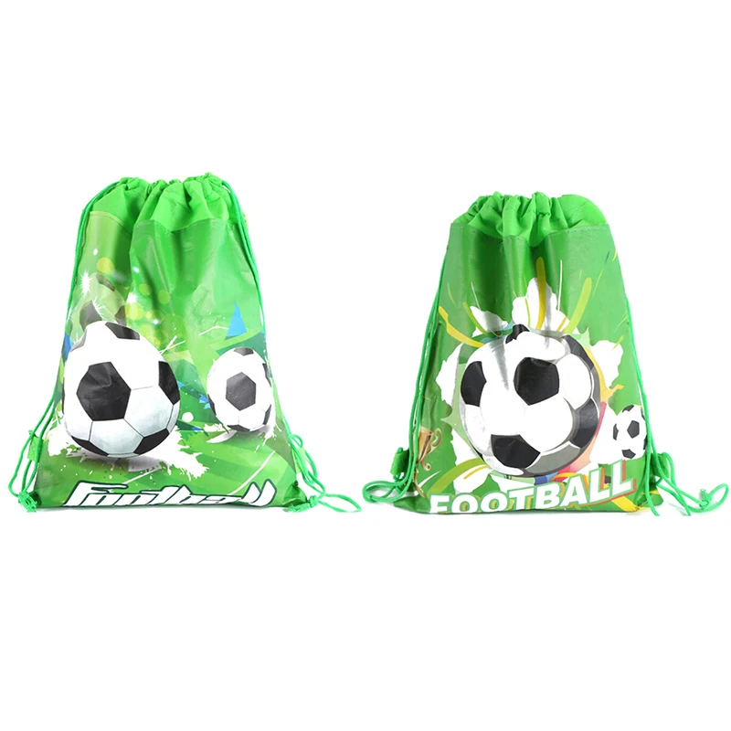 

Football non-woven drawstring bag backpack kids travel school decor gift bags