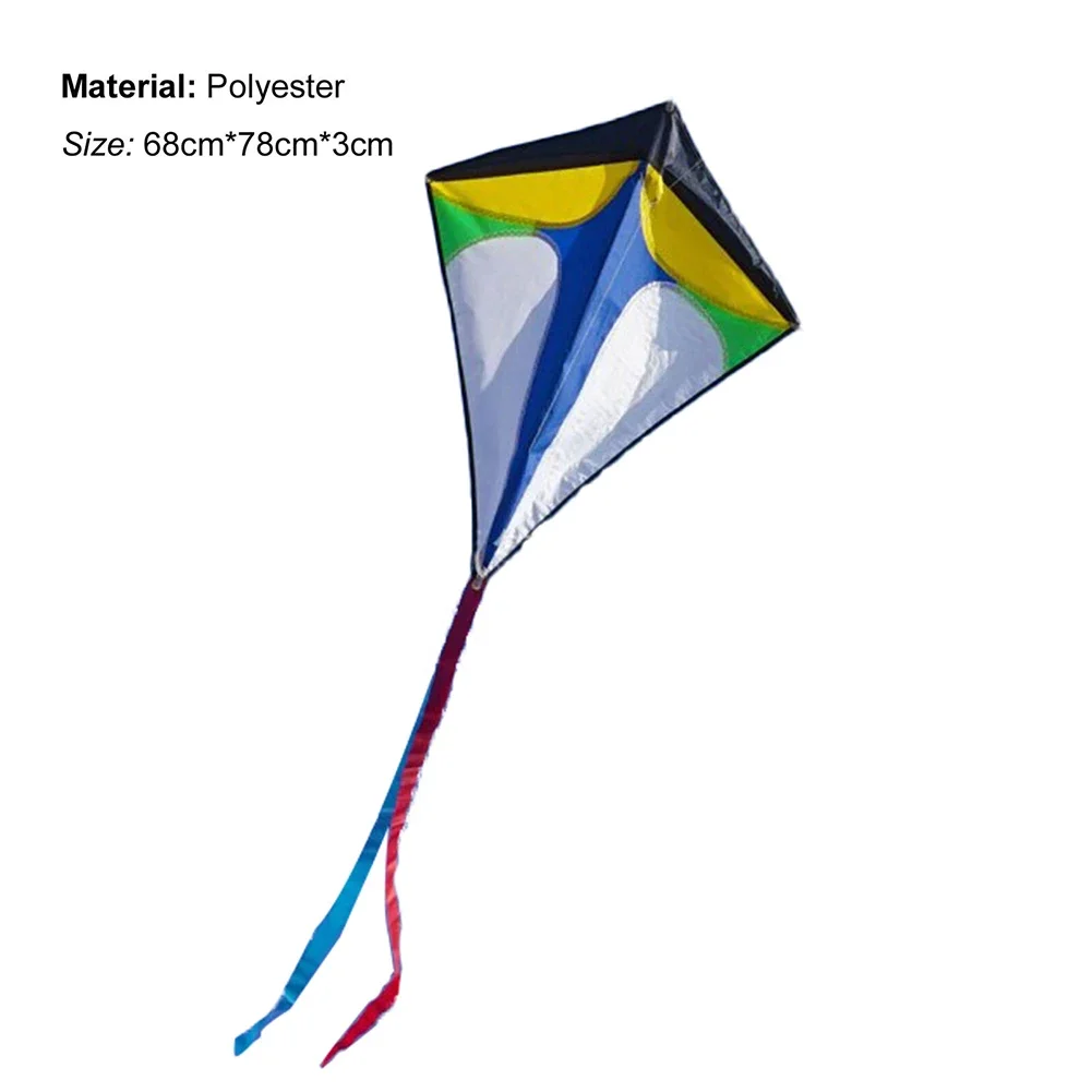 Single Line Kite with Long Tail Diamond Shaped Kite Easy To Fly Colorful Flight Kite Enhance Coordination for Children Kids Toys