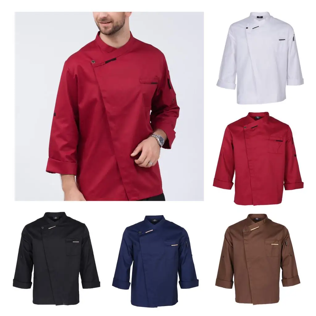 남녀 공용 폴리코튼 주방 유니폼 전문 셰프 재킷 (베이커리, 호텔, 레스토랑용)