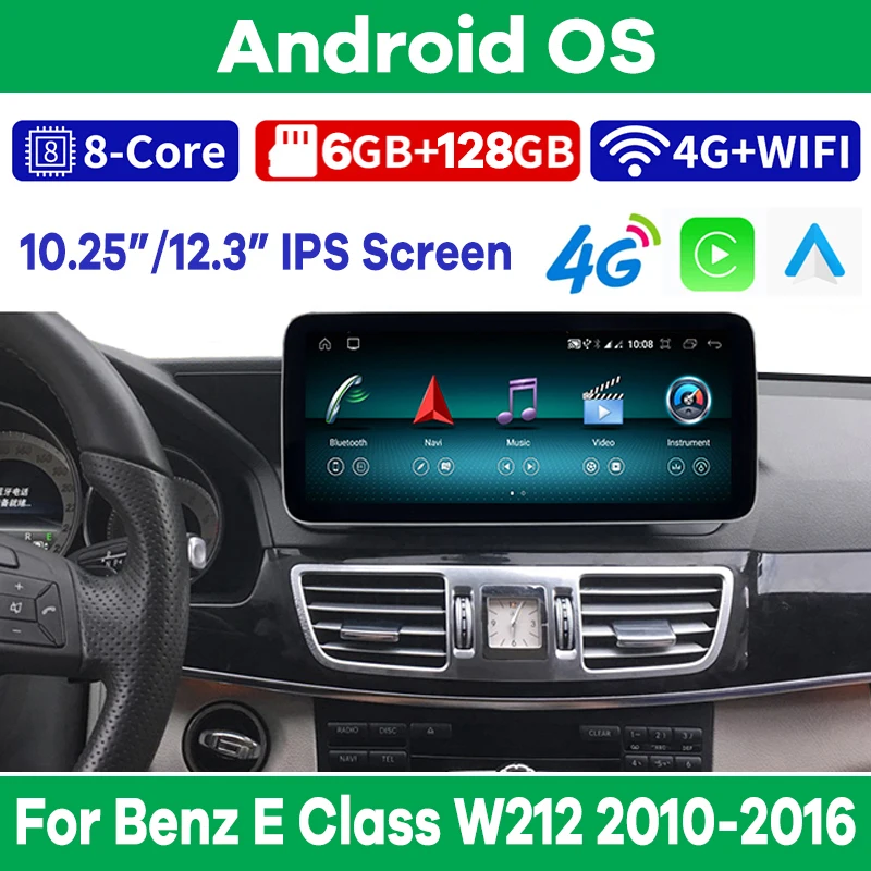 

8Core Android 13 Car DVD Radio Multimedia Player GPS Navi for Mercedes Benz E Class W212 2009-2016 Auto Stereo Video CarPlay
