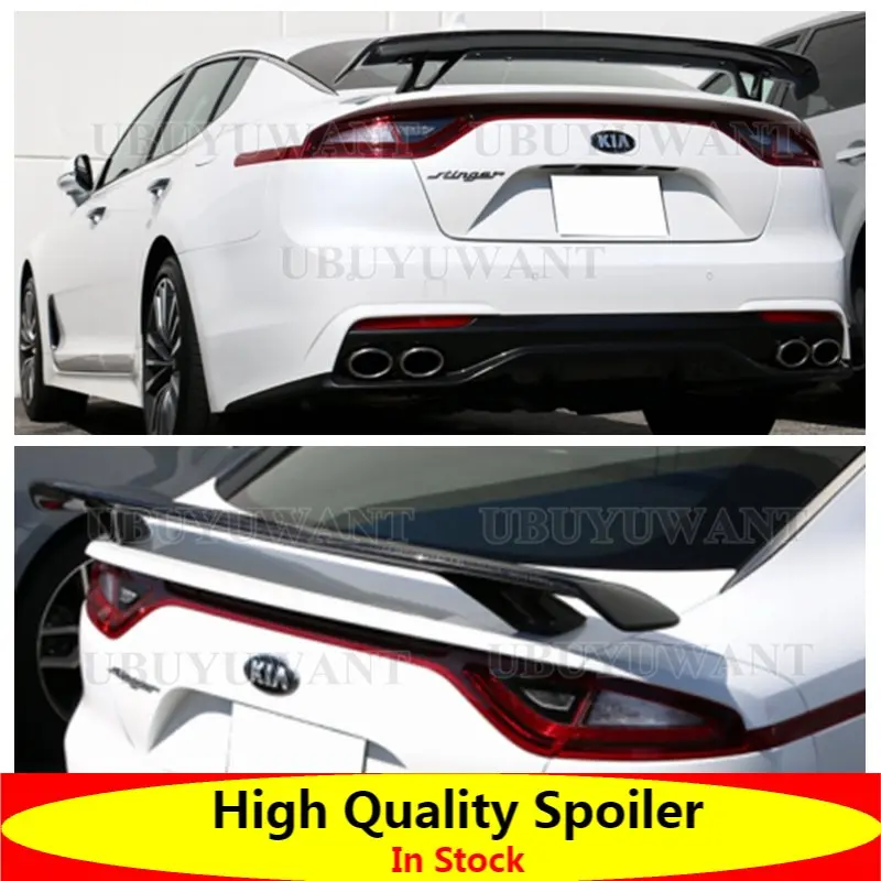 Use for KIA K8 Stinger Spoiler Real Glossy Carbon Fiber Rear Wing Sport
