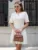 Solid Color Elegant Knitted Mini Dress For Women Metal Button Sexy Slim Rib Sweater Dress Holiday Party Outfits Spring 2025 New