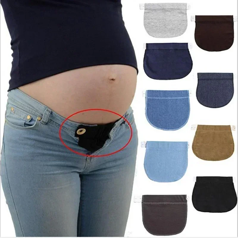 1pc Women Adjustable Elastic Maternity Pregnancy Waistband Belt Waist Extender Clothing Pants for Pregnant Sewing Accessories pregnancy waist extender