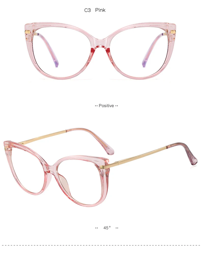 Handoer Women's Full Rim Square Cat Eye Eyeglasses 9