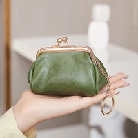 Women Retro Clip Coin Purse Fashion PU Leather Cute Clasp Wallet Kiss Lock Portable Coin Bag Ladies Key Bag Lipstick Storage Bag