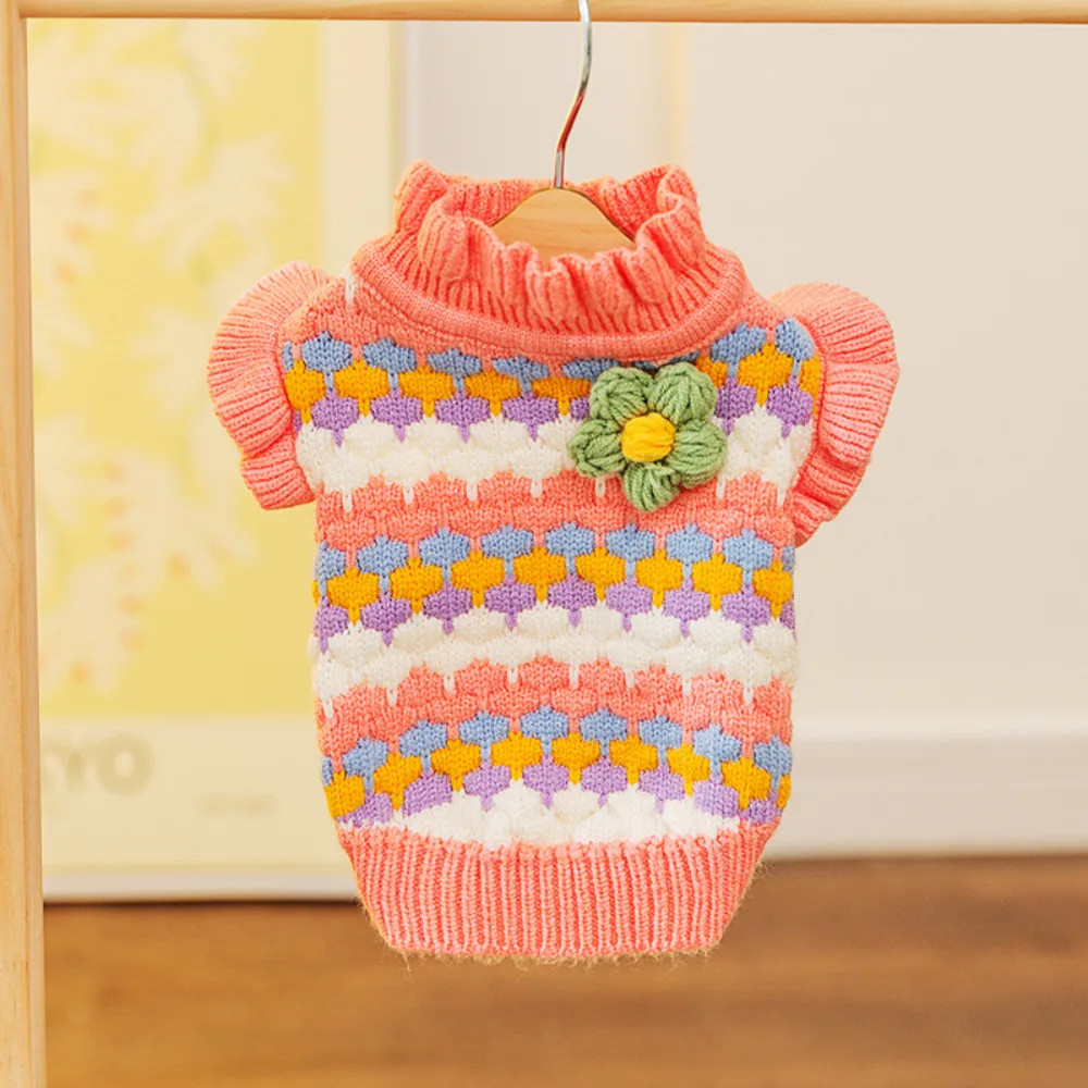 

Puppy Sweater Autumn Winter Fashion Pullover Pet Cute Desinger Clothes Small Dog Flower Knitwear Dachshund Chihuahua Yorkshire