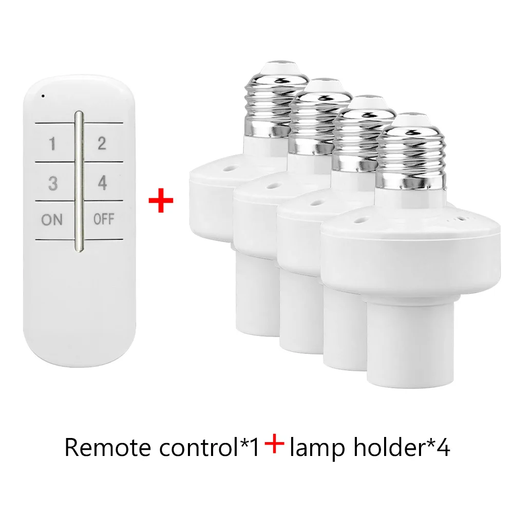 Portalampada Telecomando Wireless E27 - Senza Fili, Controllo A 360° Con Telecomando, Per Lampadine LED A Risparmio Energetico (220V) - 4