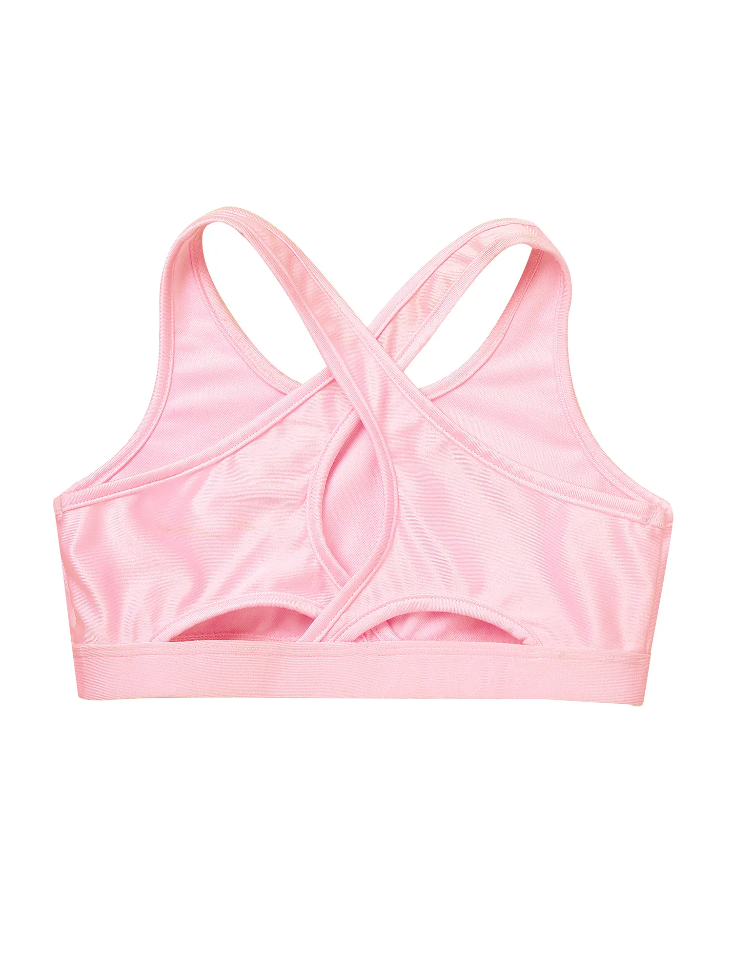Kids Girls Quick Dry Sports Suits Sleeveless U Neck Shoulder Straps Criss Cross at Back Crop Top with Side Slit Skort Skirt
