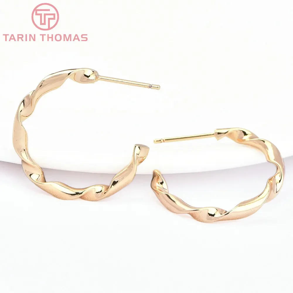 

(7763) 4 шт. 25,5 мм 24 к золотого цвета, латунные ранние серьги, крючки высокого качества, Ювелирная фурнитура «сделай сам», аксессуары, оптовая продажа