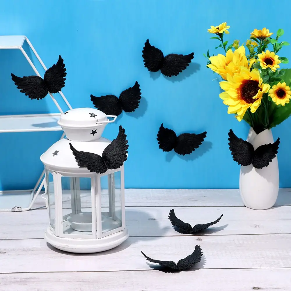 12Pcs Plastic Angel Wings Cake Decoration Christmas Tree Ornaments Happy Birthday Feathers Party Wings Costume DIY Crafts