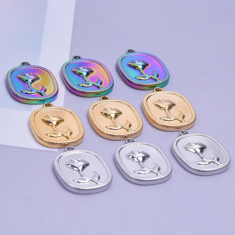 Stainless Steel Jewelry Making Supplies Stainless Steel Pendants 3pcs Flower Rose Aliexpress