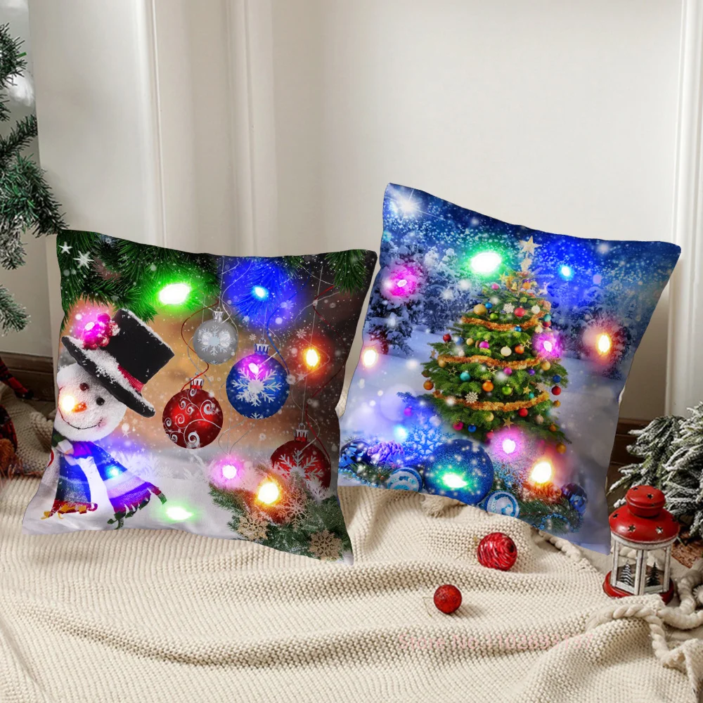 Pillow Covers Led Lighted Christmas Pillows LED Light Luminous