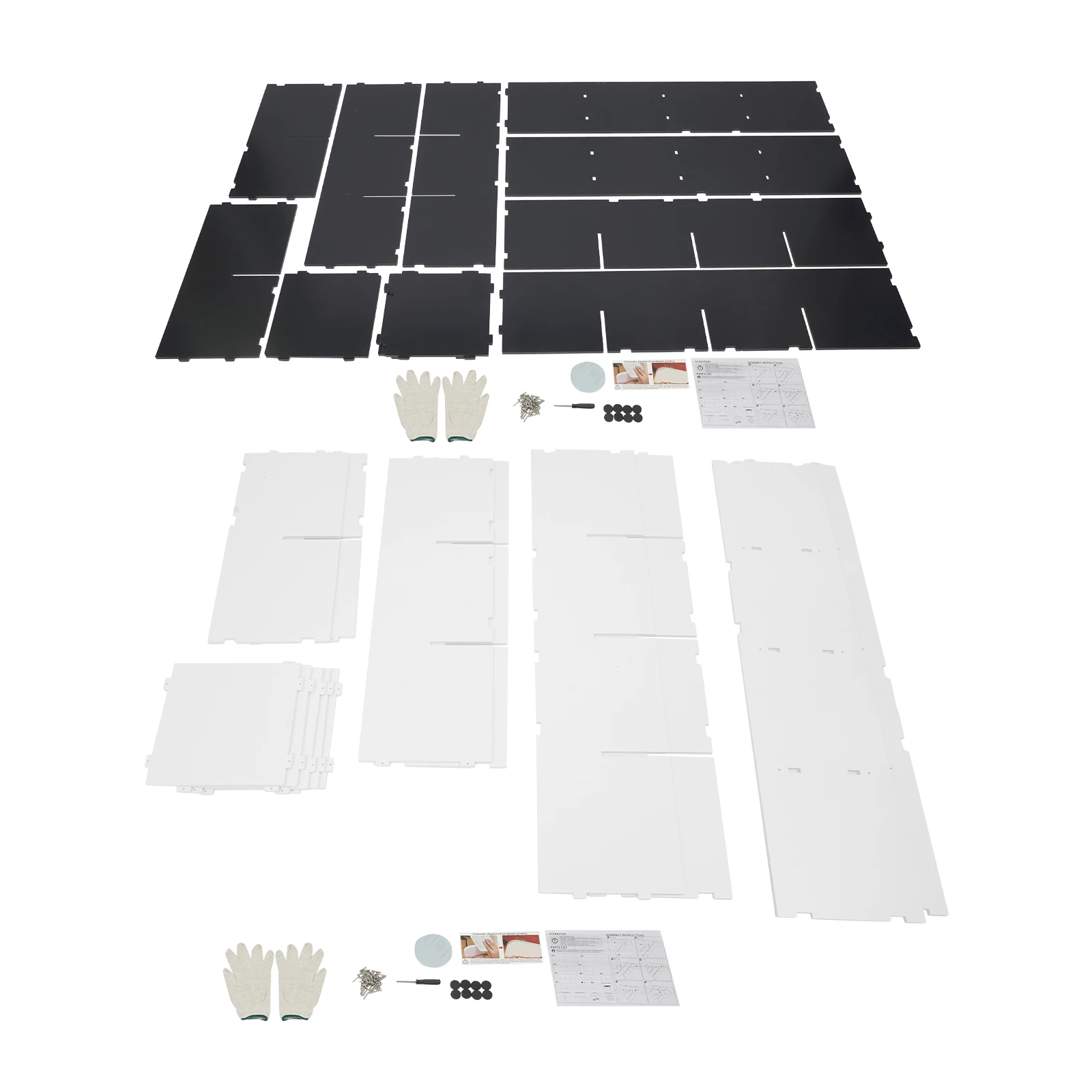 L-förmiges Eckregal mit 10 Fächern, moderner Aufbewahrungsorganisator aus PVC-Holz-Kunststoffplatten für Wohnzimmer und Schlafzimmer – Detail 9