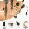 Vintage Power Cord Pendant Light 2M Hemp Rope Cables E26 E27 Lamp Holder Socket EU Plug Switch Industrial Pendant Light Fitting 6