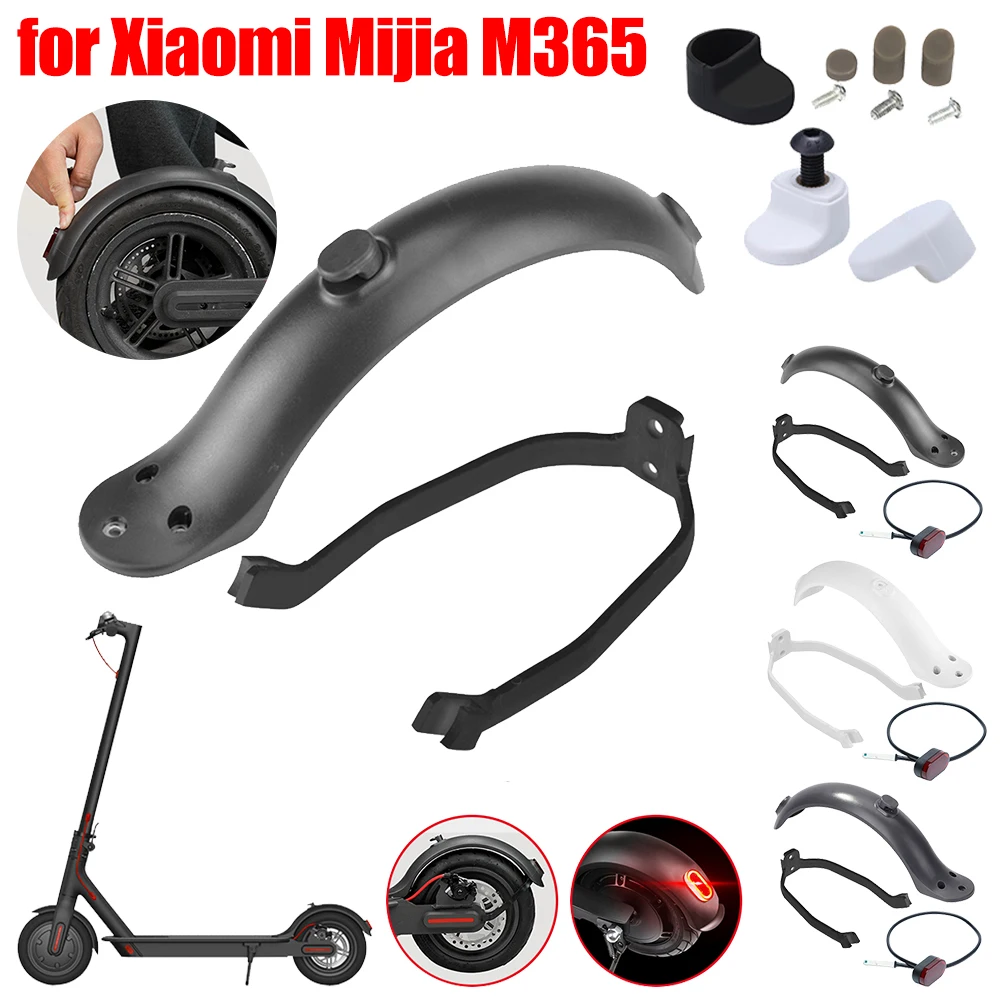 Electric Scooter Rear Fender for Iconic Brand Mijia M365 Scooter Mudguard Rear Taillight Tire Splash Fender Back Wing Bracket Cable