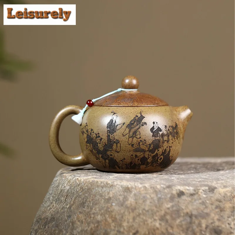 550ml Traditional Yixing Purple Clay Teapot Handmade Xishi Pot Raw Ore Temperature Firewood Mud Kettle With Infuser Zisha Teaset