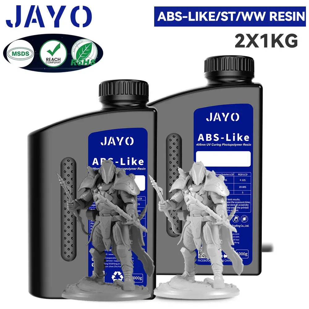 JAYO Standard Water Wash 3D Printer UV Resin 405nm 2 Bottles For LCD 3D Printer Material Easy to Print
