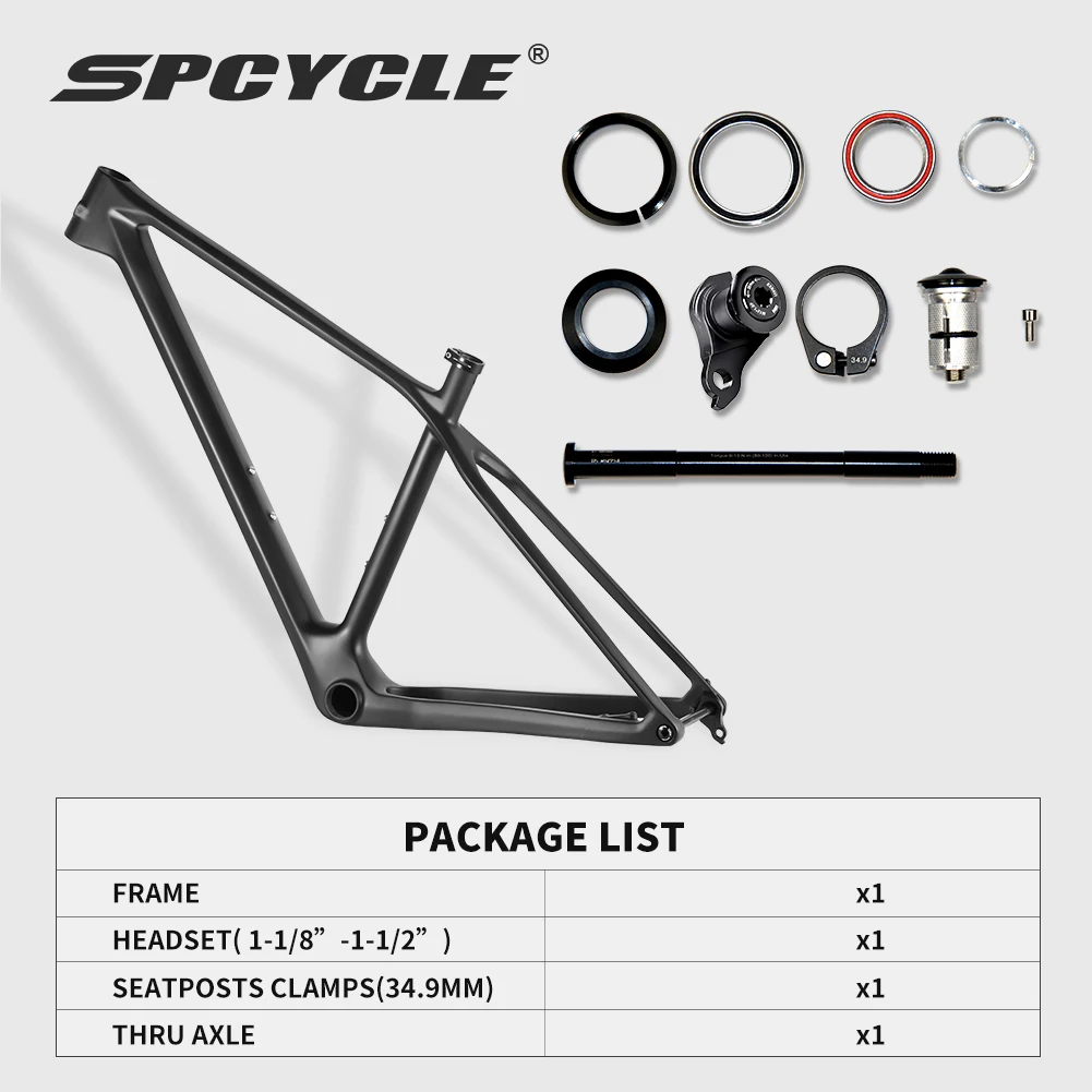 Spcycle 29er T1000 Carbon Mountain Bike Frame 148x12mm Boost BB92 UDH Hanger Hardtail 29er MTB Carbon Frame bicycle parts bicycle frame
