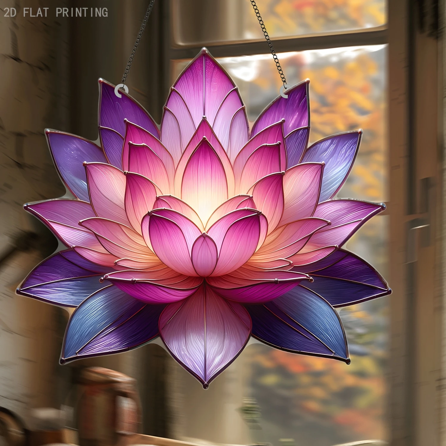 Acrylic 2D Lotus Sun Catcher Window Hanging 5