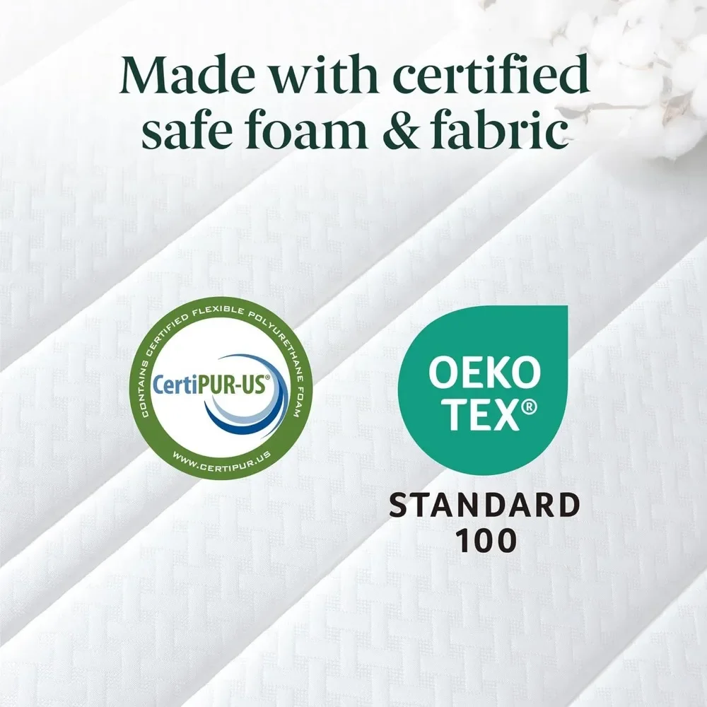 Foam and Spring Hybrid Mattress Fiberglass Free Medium Firmness Certified Safe Foams Fabric Mattress in Box
