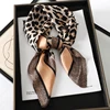 New Satin Shawl Design Wild leopard Print Silk Square Women neck scarves Wrap Headkerchief Beach Hair Band women's bandana 1