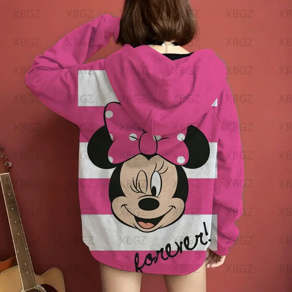 Couple Outfit Disney Hoodies Minnie Mouse Women's Casual Sweatshirt Couple Hoodie Men's Women Clothing Mickey Y2k Print Top