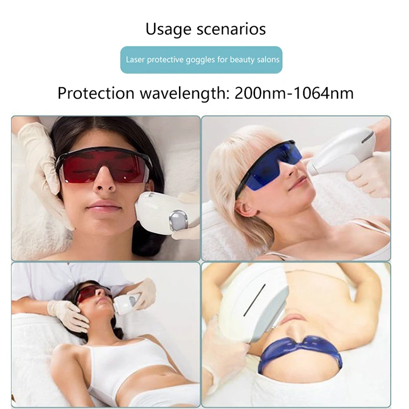 Eye Protection Goggles Eye Mask 1Pc Red Laser Protective Goggles Light Blocking Eye Mask Beauty Salon Eye Care Mask IPL Laser LED UV Lamp Treatment