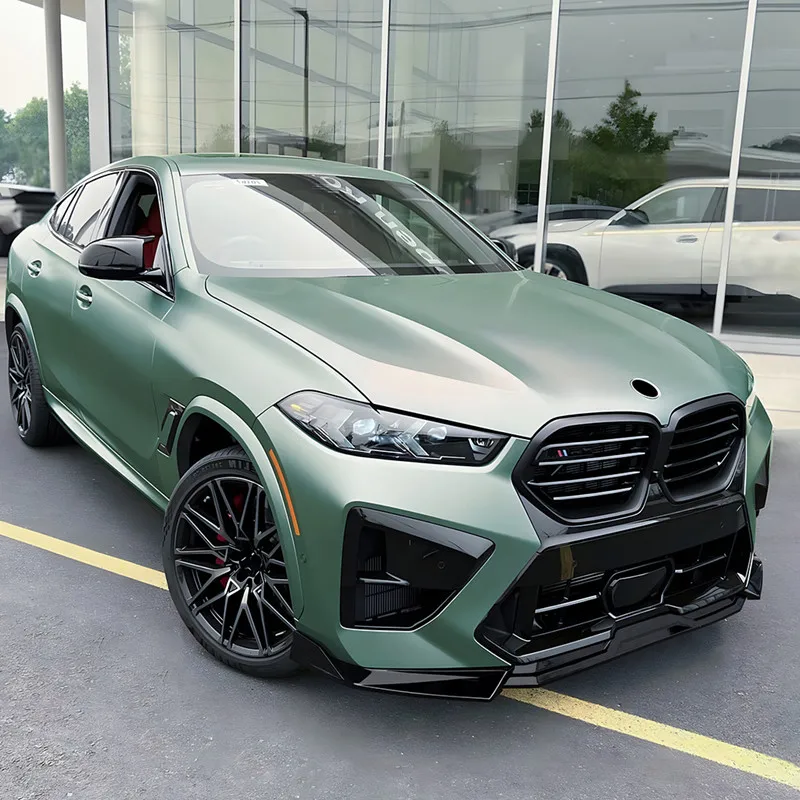 BMW X5M F95 X6M F96 LCI 2024+ 차량용 프론트 범퍼 립 스포일러 스플리터 보호 커버 바디 키트 외부 튜닝 액세서리