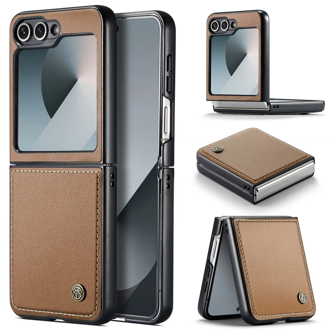 Ultra-Thin Leather Phone Case with Full Body Cover & Shockproof, Supports Wireless Charging