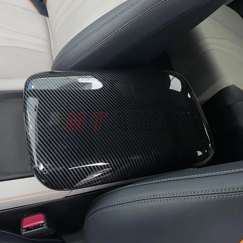 

For BYD Song Plus EV Accessory 2022 2023 2024 Carbon ABS Car Central Armrest Box Cover Protector Trim Decoration Sticker Styling