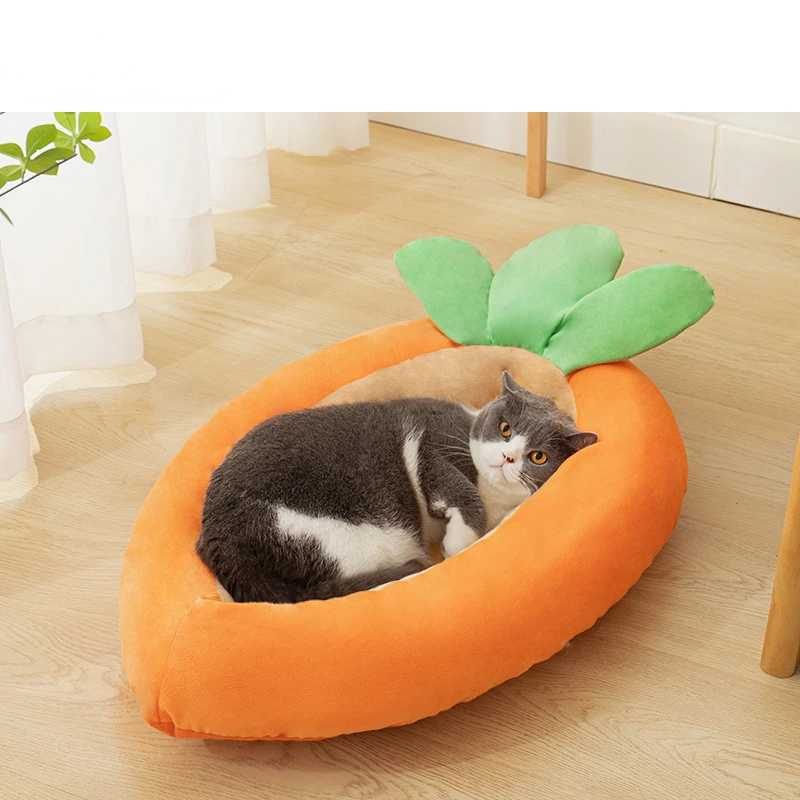 

Cat Litter Four-season Universal Creative Cartoon Carrot Kennel Cat Mat Double-sided Detachable Pet Litter