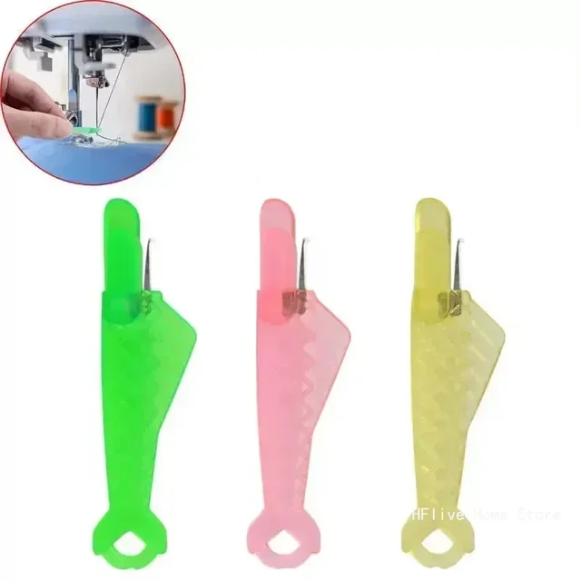3Pcs Needle Threader For Sewing Machines Diy Accessories Needlework Bar Thread Guide Piercing Hook Fast Threading Insert Tool 3