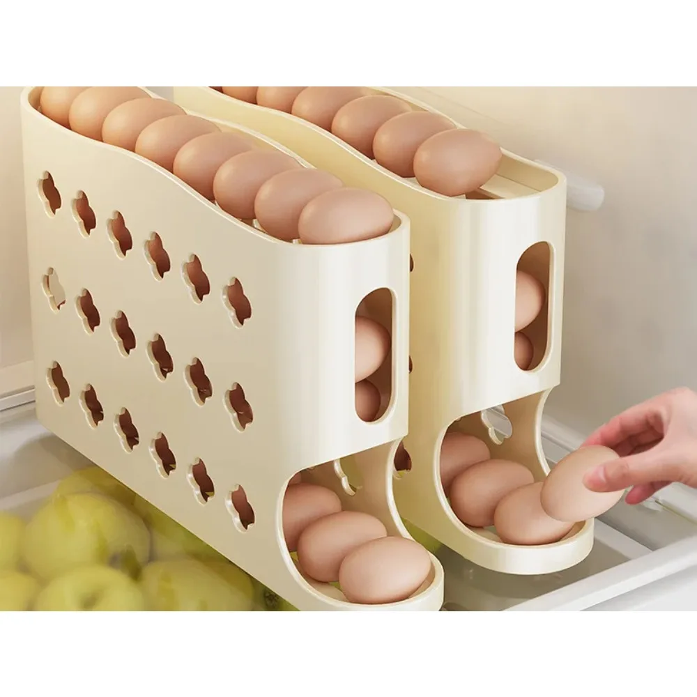 Four-Tier High-Capacity Automatic Egg-Rolling Storage Bin Refrigerator Side Door Trapezoidal Egg Tool