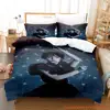 Wednesday Addams Bedding Set Cartoon Anime three-piece set Adult Kid Bedroom Duvetcover Sets 3D Cool goth bed sheets 1