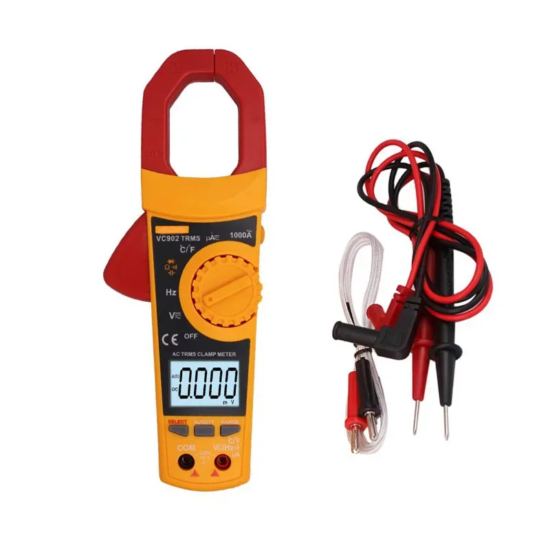 VC902 6000 Counts AC DC Digital Clamp Meter High Precision Multimeter Auto Range Current Volt Voltage Ohmmeter Tester Tool