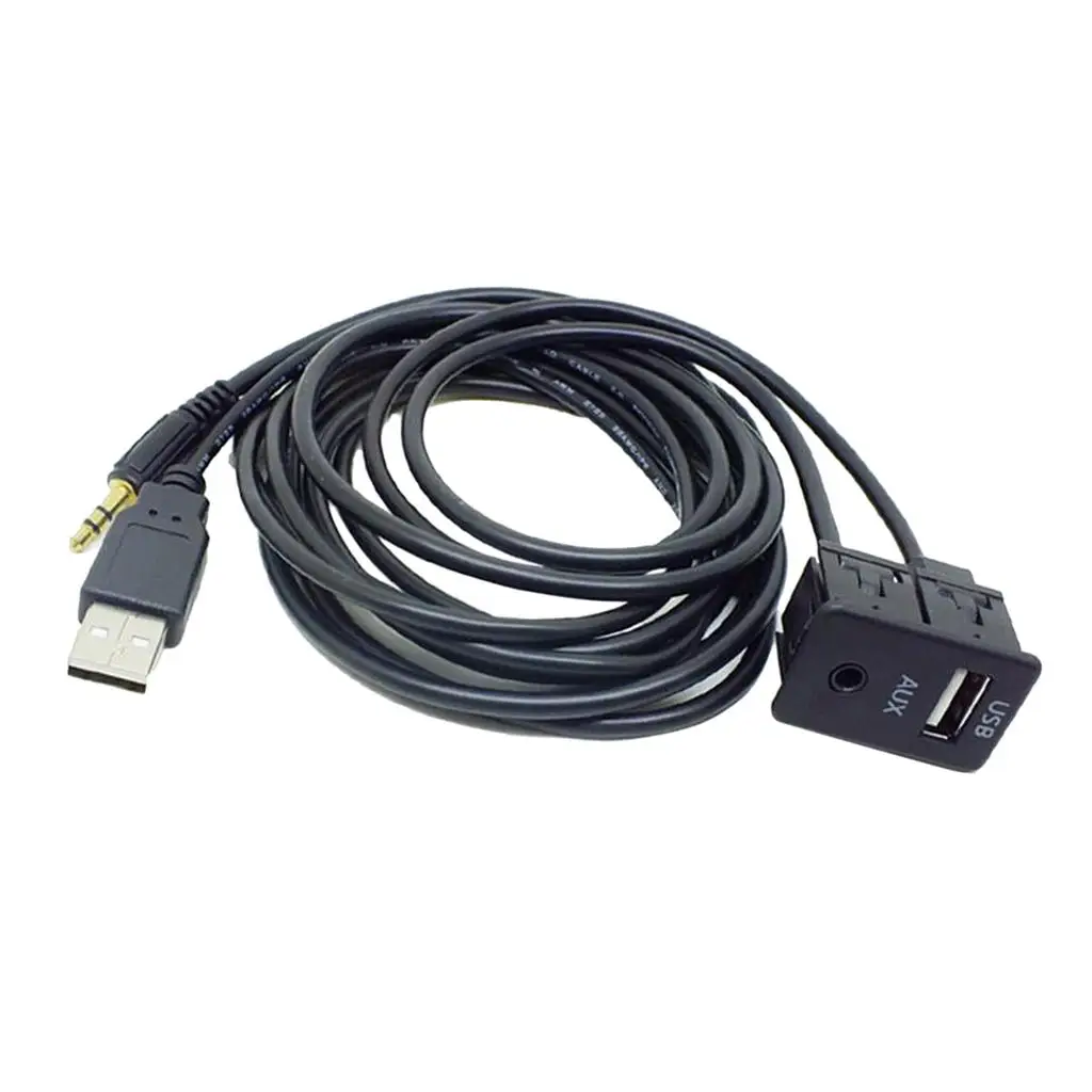시트로엥 C3와 호환되는 오디오 전송용 USB 마운트 케이블 플러시 패널 블랙 구리 코어