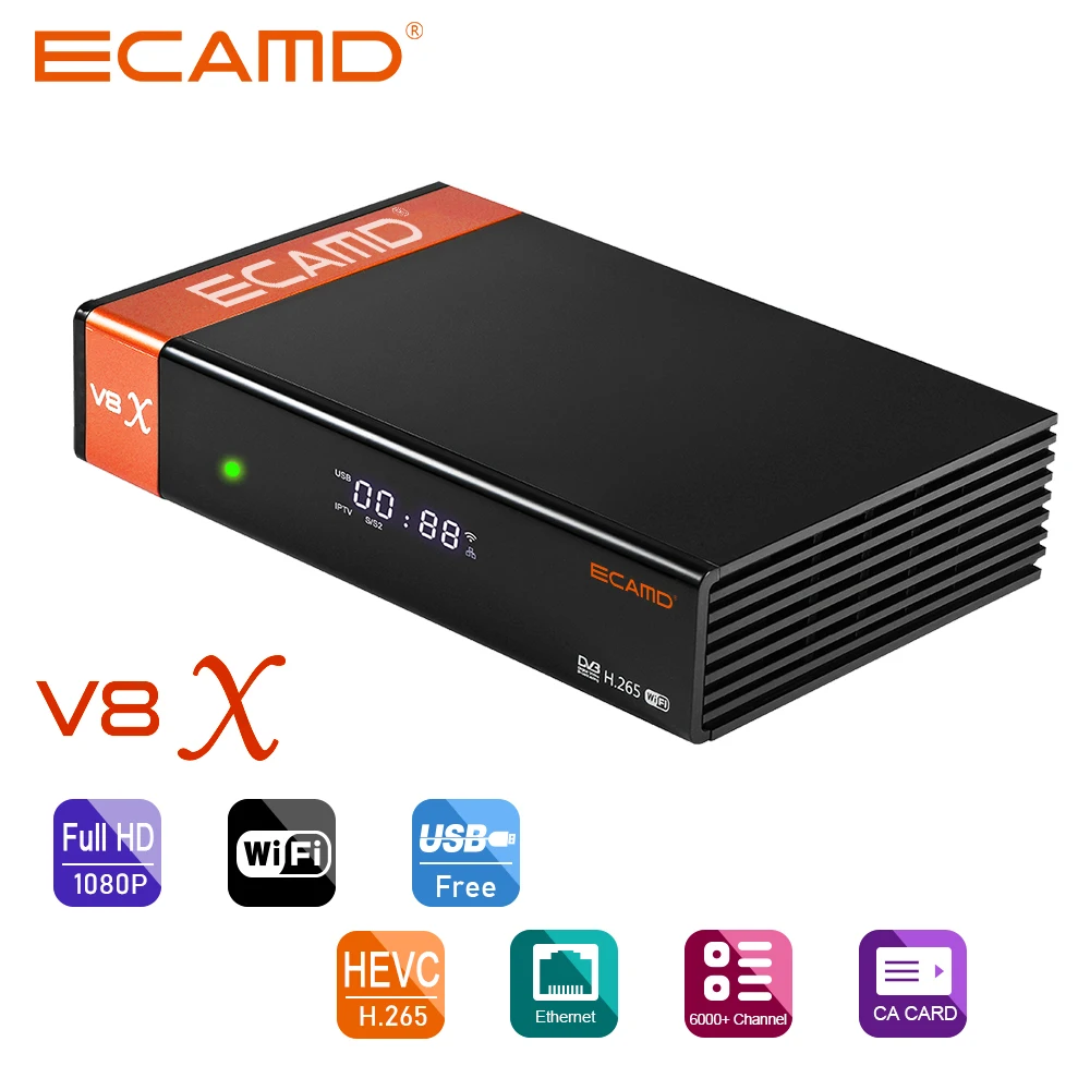 Gtmedia Ecamd V8X with Ecamd Account DVB-S/S2/S2X Built-in 2.4G WiFi  Satellite Receiver Used in Europe - China Receiver, Satellite Receiver