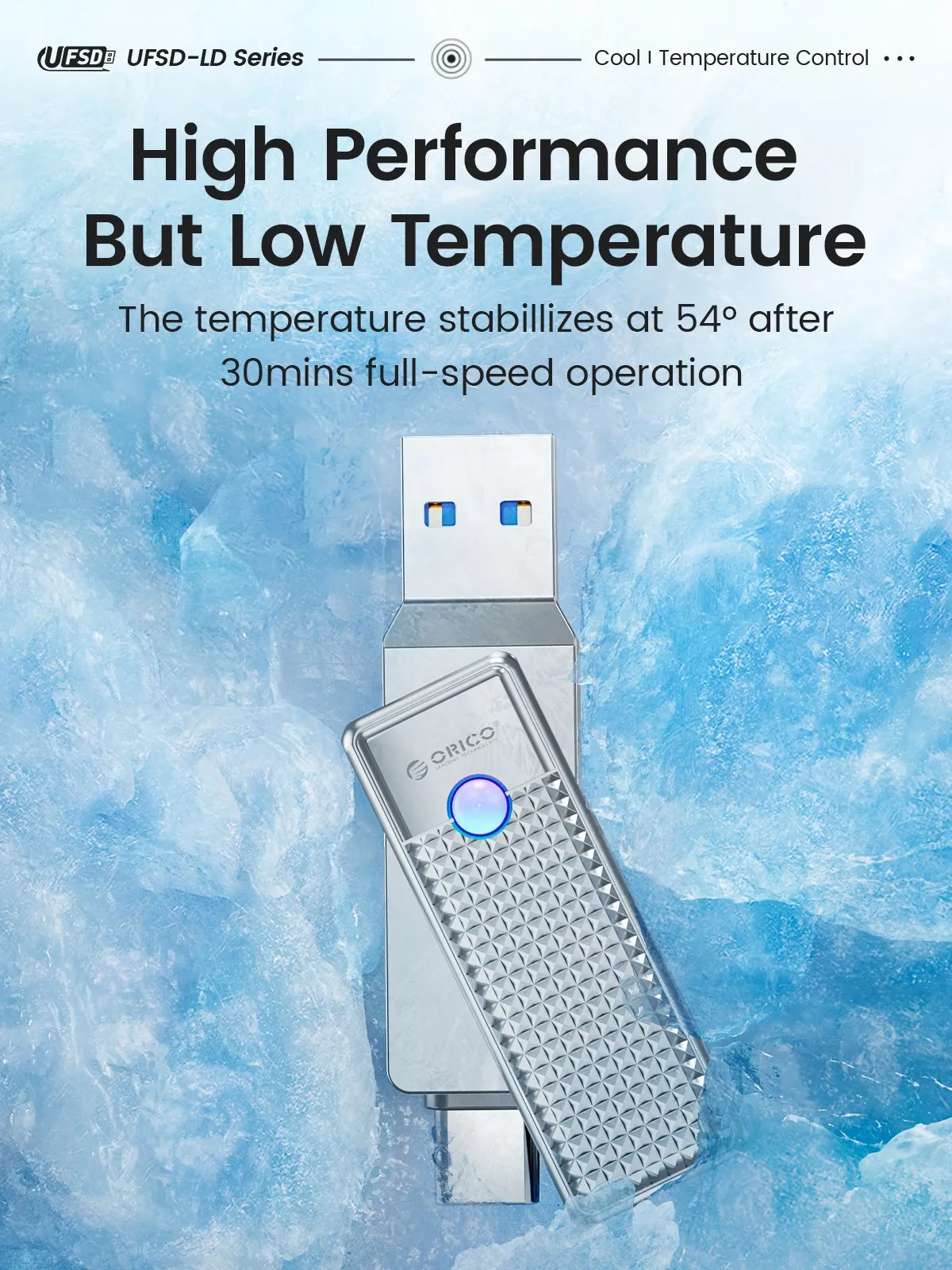 Orico Ufsd 405 mb s Alta Velocidade tipo c Usb a Interfaces Duplas Pen Drive em Dual Flash Drive para Macbook Android Smartphone pc - Imagem 4