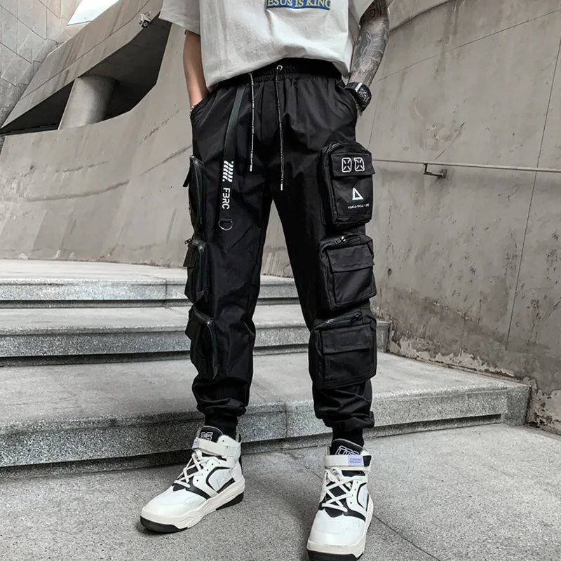 MOKEWEN Men's Cyberpunk Tactical Hoodie - Long Sleeve Cargo Pocket Streetwear Jacket