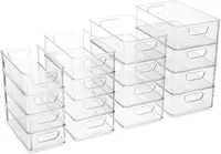 Refrigerator Organizer Bins - Plastic Pantry Organization and Storage Baskets - Stackable Food Fridge Organizers 2
