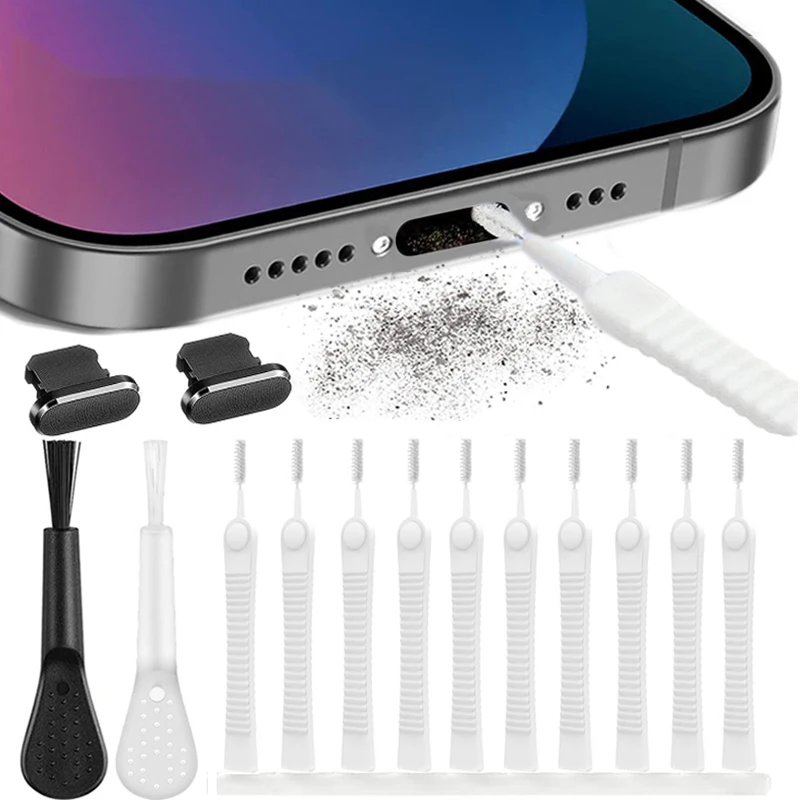 Kit de nettoyage de port de charge de téléphone portable, prise antipoussière pour iPhone 14