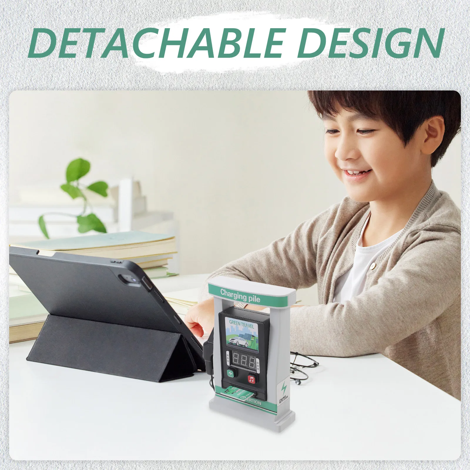 시뮬레이션 충전기 DIY 교육용 인터랙티브 카드 스와이핑 음성 안내 디지털 디스플레이 어린이 학습용 장난감