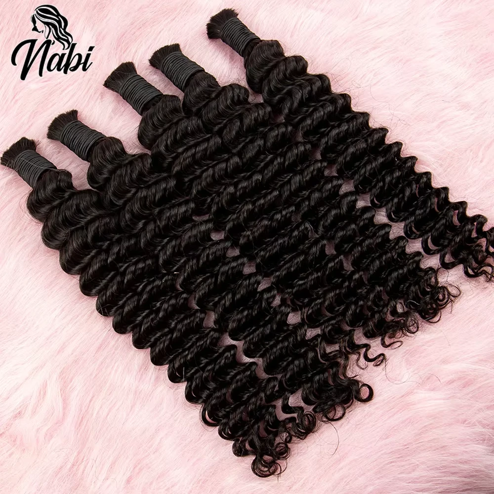 Human Hair Bundles for Braiding Deep Wave Virgin Hair Extension No Weft Bulk Extensions human braiding hair human hair bundles braiding hair extensions human hair extensions