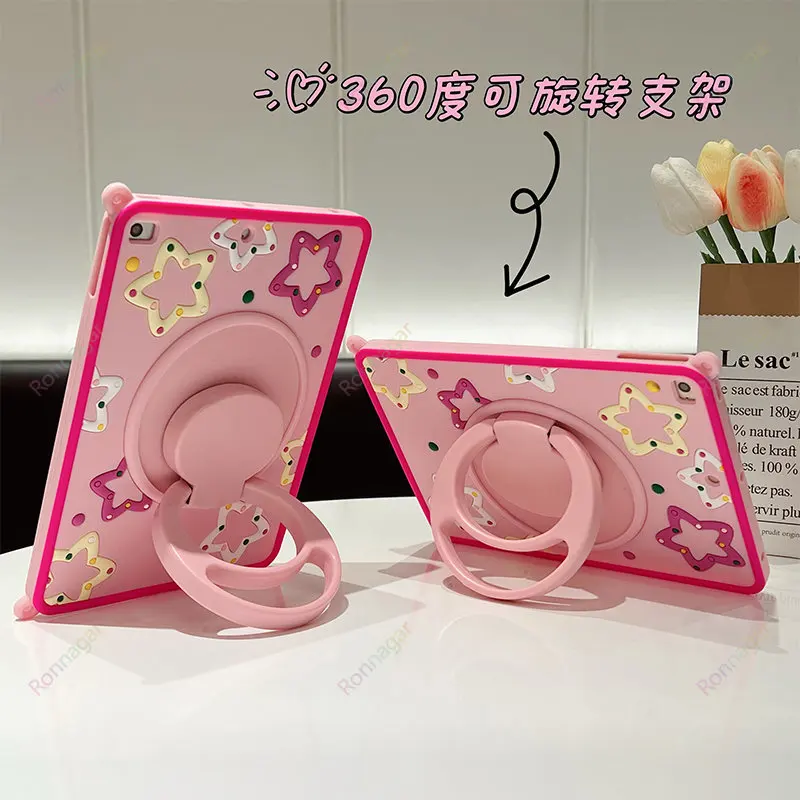 Lucky Star Case for iPad 10.2 iPad Air 4 5 10.9'' Pro 11 M2 9.7 5th 6th Case 360° Rotating case iPad 10th 9th 8th 7th Gen Funda_voghion.com