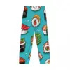 Custom Printed Men's Pajama Pants Cartoon Rolls Sushi Food Sleepwear Sleep Lounge Bottoms with Pockets 5