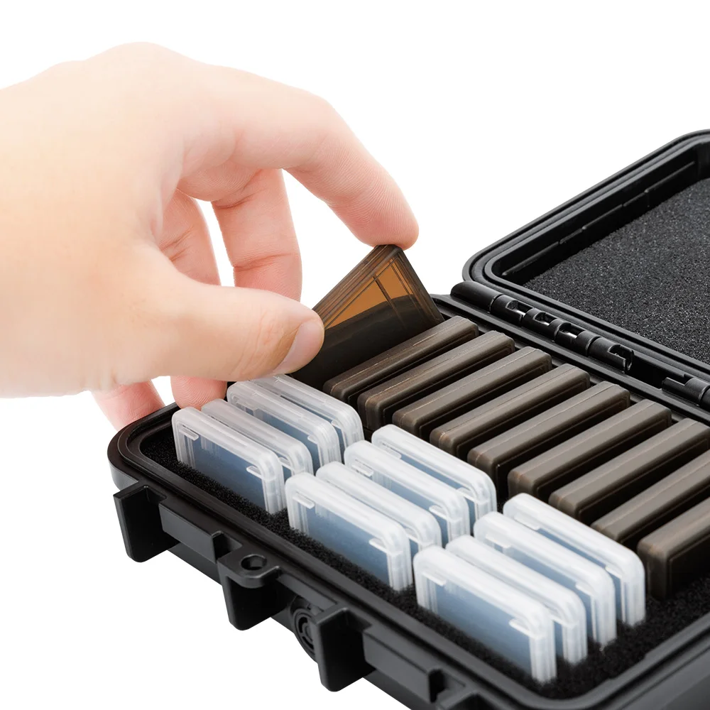 SD-CF-Speicherkartenetui mit 22 Steckplätzen, IP67, wasserdicht, mit individuellem Kartenetui für 12SD + 10 CFexpress Typ B/XQD-Kartenhalter-Aufbewahrung – Detail 15